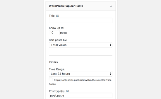 Widget de publicaciones populares de WordPress 