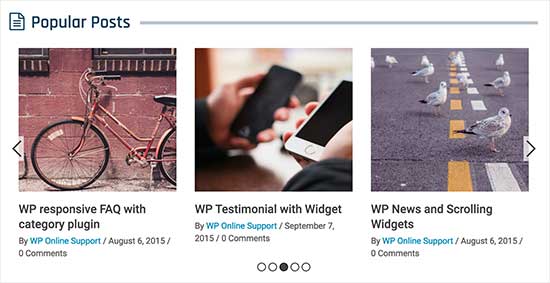 Deslizador de publicaciones populares 