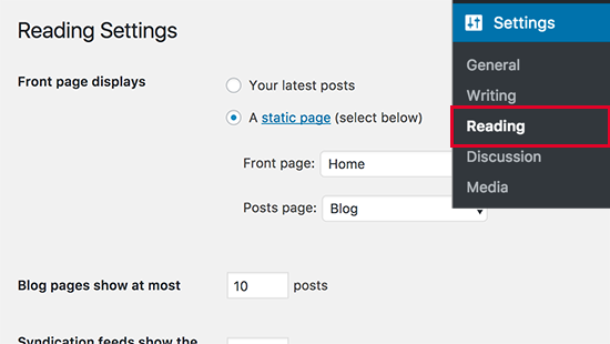 Página frontal estática Página frontal estática