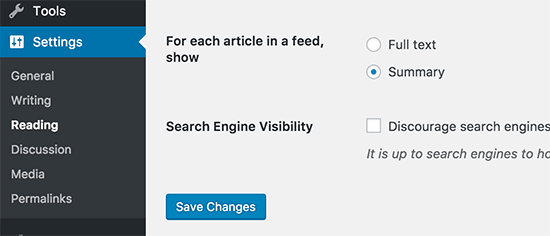 Mostrar resumen en la fuente RSS de WordPress