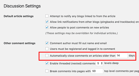 Inhabilitar comentarios en publicaciones antiguas Inhabilitar comentarios en publicaciones antiguas
