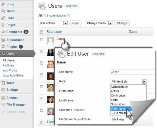 Asignación de funciones de usuario Asignación de funciones de usuario