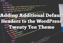 Agregar encabezados predeterminados adicionales al tema de WordPress Twenty Ten