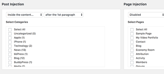 Insertar anuncios automáticamente en publicaciones y páginas 