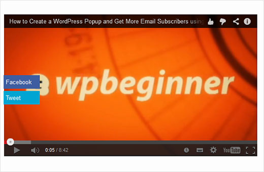 Cómo agregar botones Compartir como superposición en videos de YouTube en WordPress 