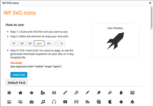 Agregar iconos para mostrar cuadros en WordPress 