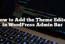 Cómo agregar el editor de temas en la barra de administración de WordPress