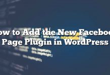 Cómo agregar el nuevo complemento de página de Facebook en WordPress