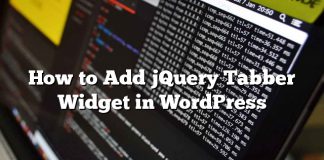 Cómo agregar el widget jQuery Tabber en WordPress