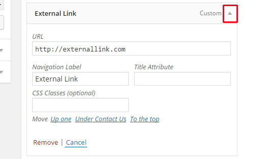 Expandiendo un elemento de menú 