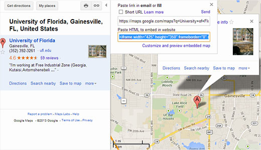 Incorporar manualmente un mapa de Google en WordPress 