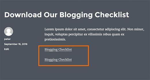 Enlaces de texto para archivos adjuntos sin iconos para el tipo de archivo 