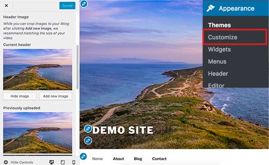Cambiar la imagen del encabezado en WordPress 