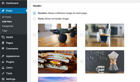 Encabezado aleatorio para una sola publicación y páginas en WordPress 