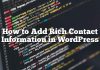 Cómo agregar información de contacto enriquecida en WordPress