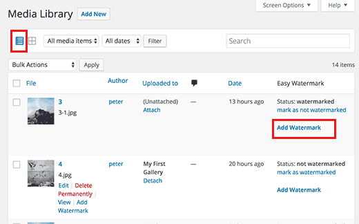 Agregar manualmente marca de agua Agregar manualmente marca de agua