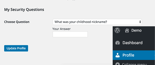 Los usuarios pueden seleccionar una pregunta y agregar una respuesta en su página de edición de perfil 