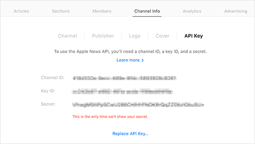 Noticias de Apple claves de API 