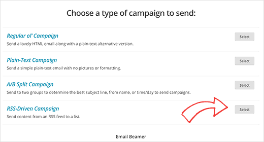 Crear una campaña de RSS a correo electrónico en MailChimp 