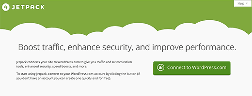 Jetpack requiere que vincules tu sitio a WordPress.com 