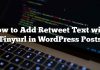 Cómo agregar texto Retweet con Tinyurl en publicaciones de WordPress