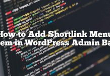 Cómo agregar un elemento de menú de enlace corto en la barra de administración de WordPress