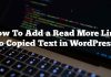 Cómo agregar un enlace Leer más al texto copiado en WordPress