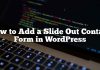 Cómo agregar un formulario de contacto deslizable en WordPress