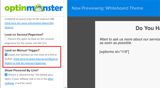 Cargar en el gatillo manual 