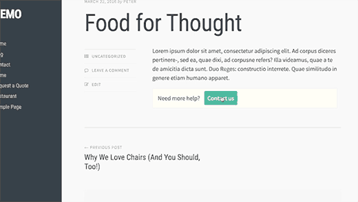 Formulario de contacto que se muestra en una ventana emergente 