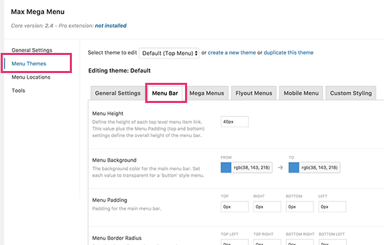 menubarcolors Colores de la barra de menú