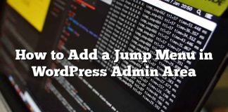 Cómo agregar un menú de salto en el área de administración de WordPress