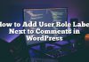 Cómo agregar una etiqueta de función de usuario junto a comentarios en WordPress