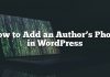 Cómo agregar una foto de autor en WordPress