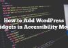 Cómo agregar widgets de WordPress en modo de accesibilidad