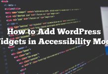 Cómo agregar widgets de WordPress en modo de accesibilidad
