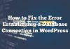 Cómo arreglar el error Estableciendo una conexión de base de datos en WordPress