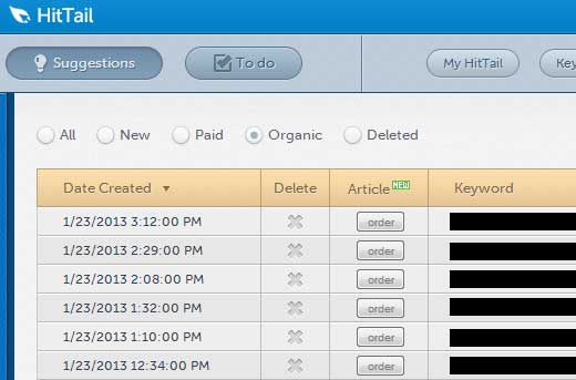 Sugerencias de HitTail
