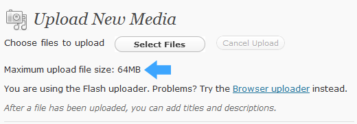Límite de tamaño de archivo multimedia 