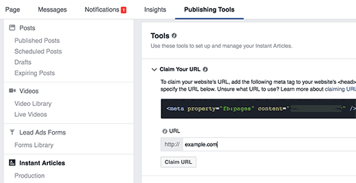 Metaetiqueta para reclamar la propiedad de la URL Metaetiqueta para reclamar la propiedad de la URL