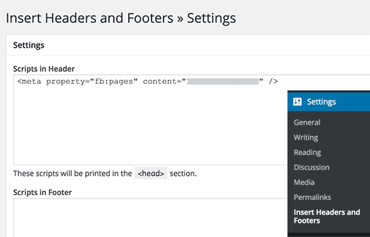 Insertar código en la sección de encabezado Insertar código en la sección de encabezado