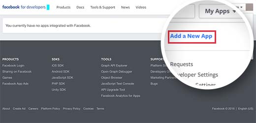 Crea una nueva aplicación de Facebook Crea una nueva aplicación de Facebook
