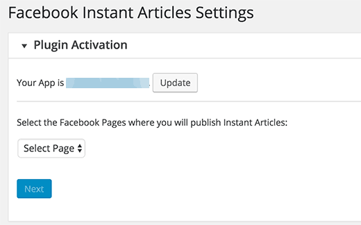 Seleccione su página de Facebook Seleccione su página de Facebook