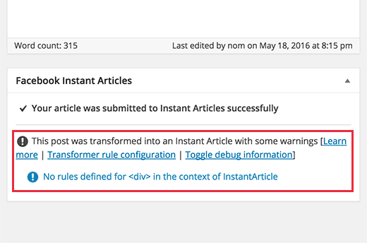 Artículos instantáneos para advertencias Artículos instantáneos para advertencias