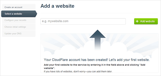 CloudFlare Agregue su sitio web 