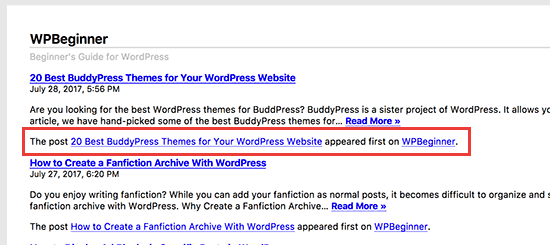 Texto de pie de página en la fuente RSS de WordPress 
