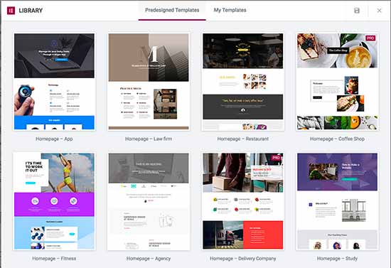 Seleccione e inserte una plantilla 