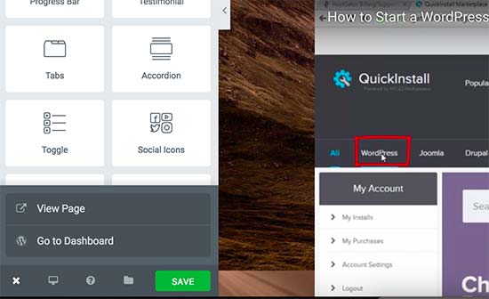 Guarde y salga de Elementor 
