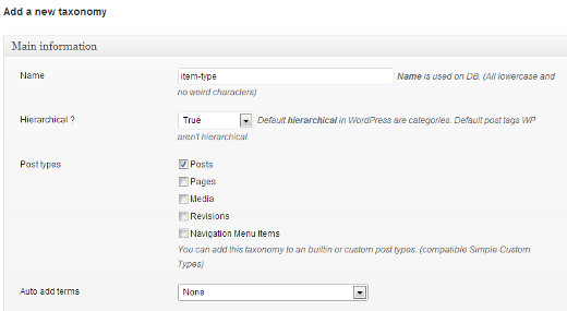 Crear una taxonomía personalizada en WordPress 