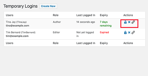 Administrar inicios de sesión temporales 